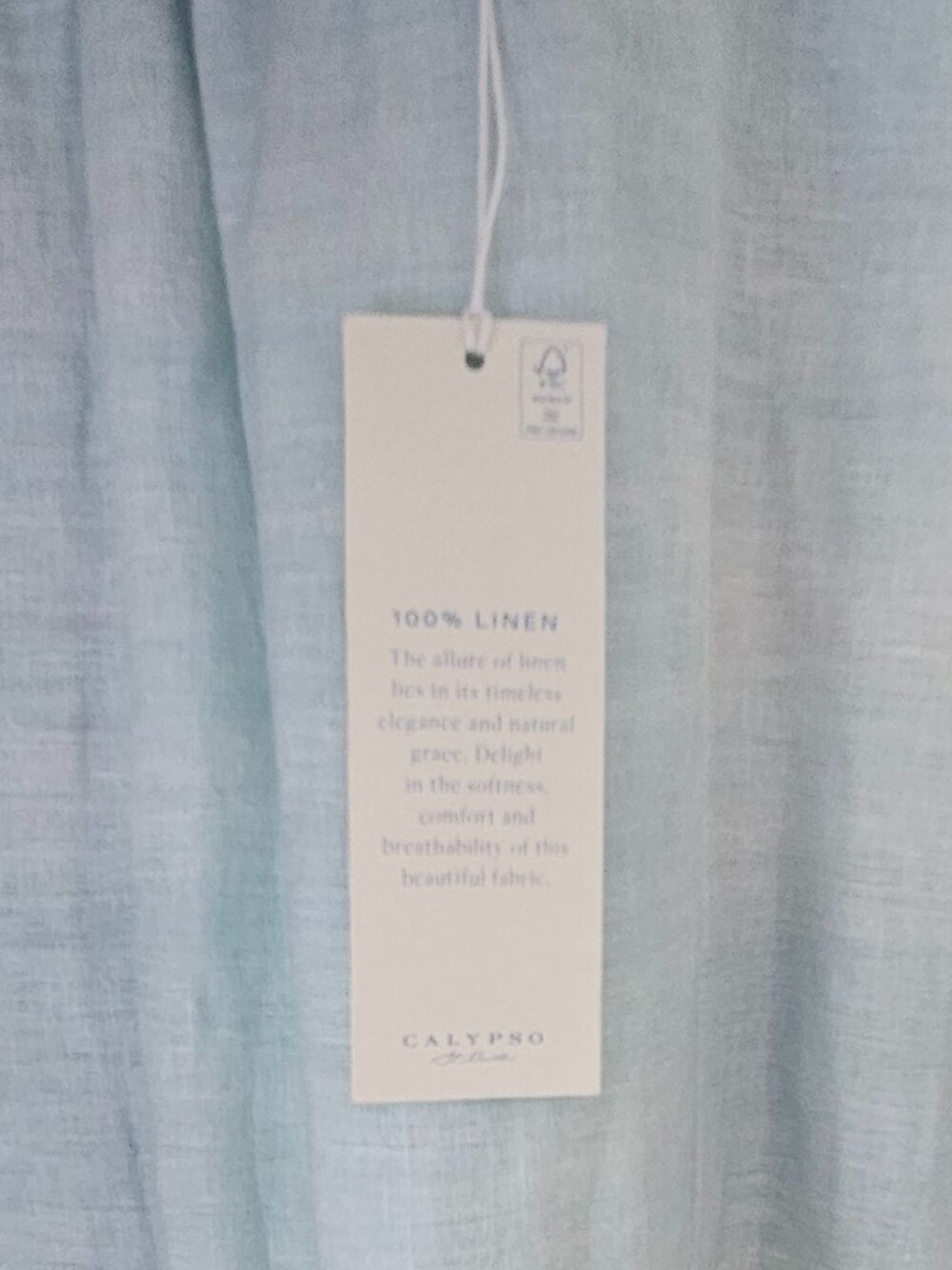 Calypso St. Barth blue 100% cotton maxi dress w/pockets, lined, US6/Euro36 NEW - Picture 11 of 13